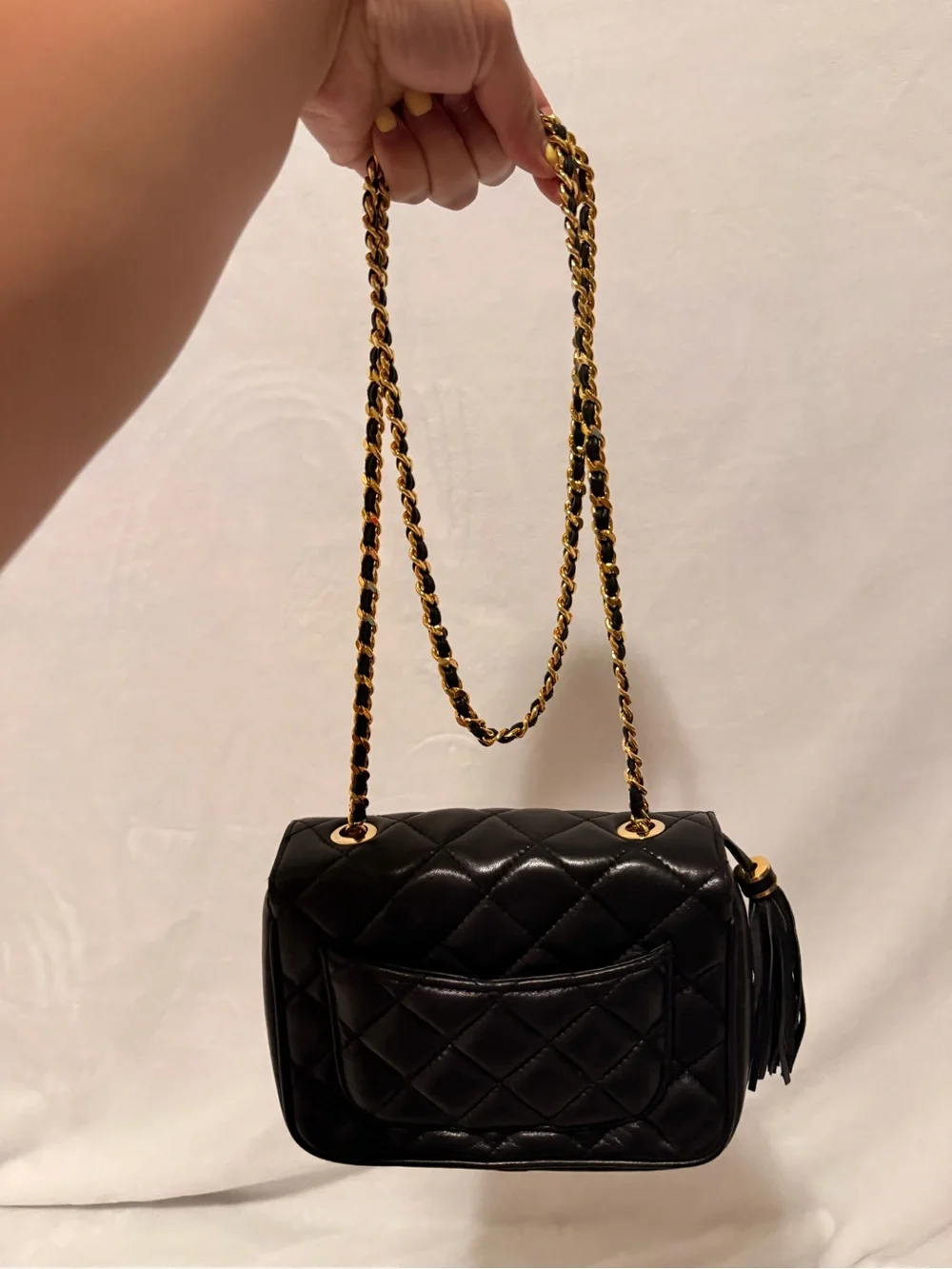 Vintage Givenchy 4G Matelasse Quilted Leather Tassel Chain Bag